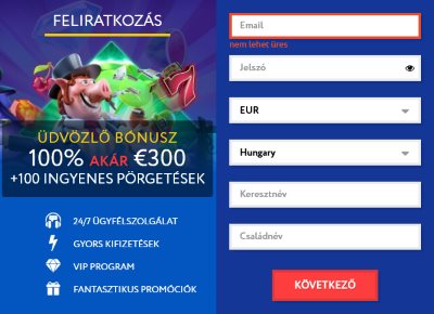 EuSlot regisztráció folyamatát